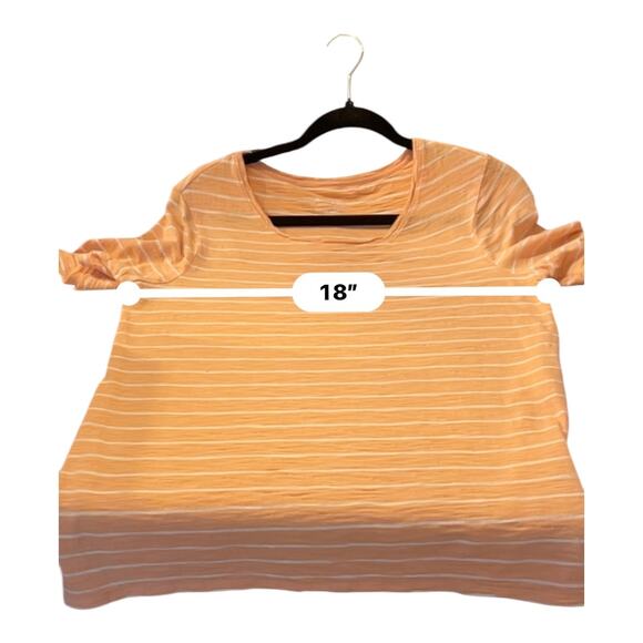 Chico’s The Perfect Tee Stripped Peach Cream Cotton Modal
TShirt Size 0 Small - Picture 8 of 9